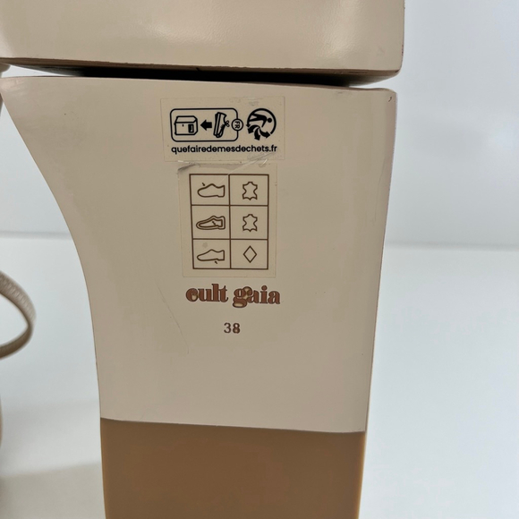 Cult Gaia Onyx Platform Slingback Sandal Silver Spiral Tan EU 38 NWOT - Picture 11 of 13